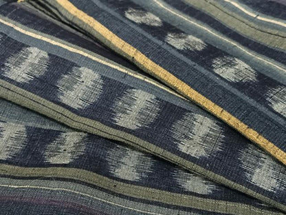 平和屋着物●上質な紬 横段丸文 正絹 逸品 AAAX0714zg