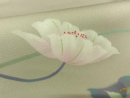 平和屋着物●訪問着 作家物 手描き 草花文 暈し染め 正絹 逸品 AAAX0726zg