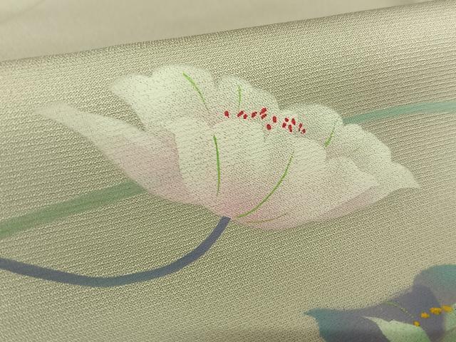 平和屋着物●訪問着 作家物 手描き 草花文 暈し染め 正絹 逸品 AAAX0726zg