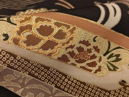 平和屋着物●訪問着 駒刺繍 束ね熨斗花松文 金彩 正絹 逸品 AAAX0728zg