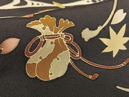 平和屋着物●訪問着 駒刺繍 束ね熨斗花松文 金彩 正絹 逸品 AAAX0728zg