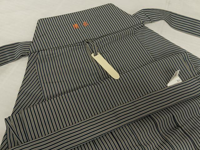 平和屋着物●男性 馬乗り袴 縞 正絹 逸品 AAAX0744zg