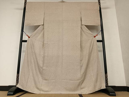 平和屋着物●現代の名工　根橋秀治　東京染　江戸小紋　舞扇文　正絹　逸品　AAAX0761zg