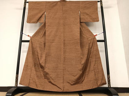 平和屋着物●紬 訪問着 文字文 正絹 逸品 AAAX0766zg