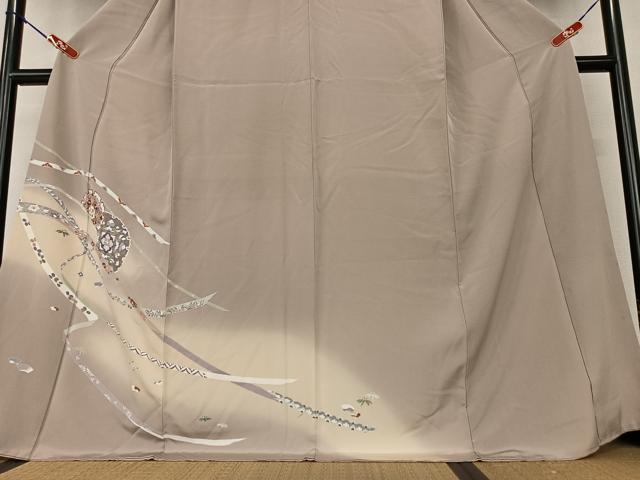 平和屋着物●訪問着 雪輪重ね花文 暈し染め 金彩 正絹 逸品 AAAX0775zg