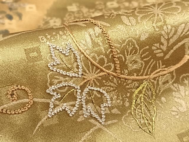 平和屋着物●訪問着 手描き 絞り 中国三大刺繍 スワトウ刺繍 汕頭刺繍 相良刺繍 更紗花間道 暈し染め 金彩 正絹 逸品 AAAX0777zg