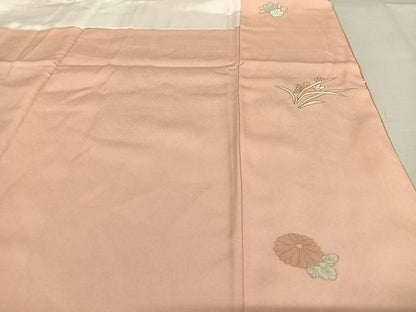 平和屋着物●訪問着　草花文　暈し染め　金彩　正絹　逸品　AAAX0779zg
