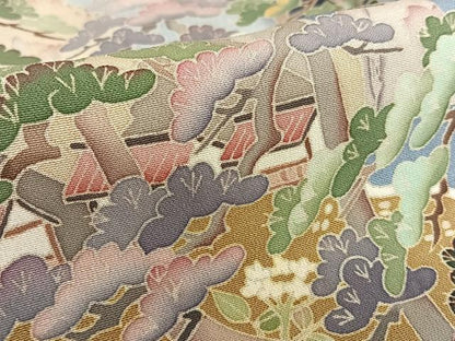平和屋着物●本加賀友禅作家 西川健一 黒留袖 風景花松文 暈し染め 正絹 逸品 AAAX0783zg