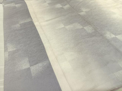 平和屋着物●上質な小紋　変わり市松文様　暈し染め　正絹　逸品　AAAX0785zg