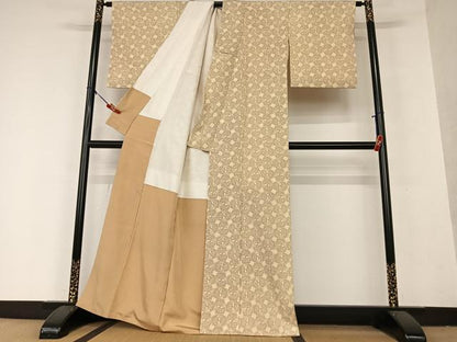 平和屋着物●上質な小紋 型染め 舞花文 正絹 逸品 AAAX0786zg
