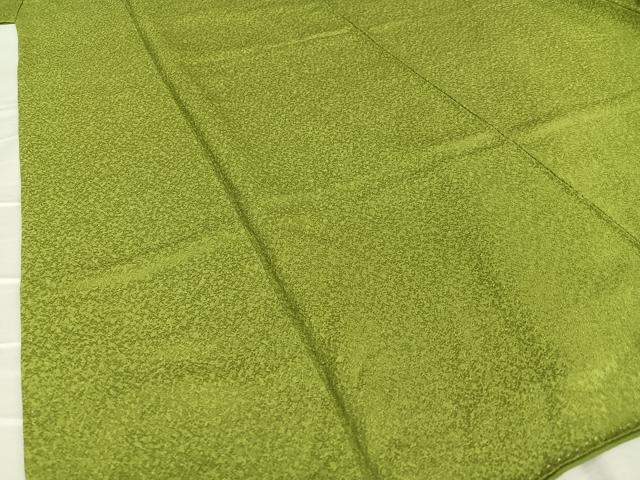 平和屋着物●上質な色無地 紋意匠 草色 正絹 逸品 AAAX0800zg