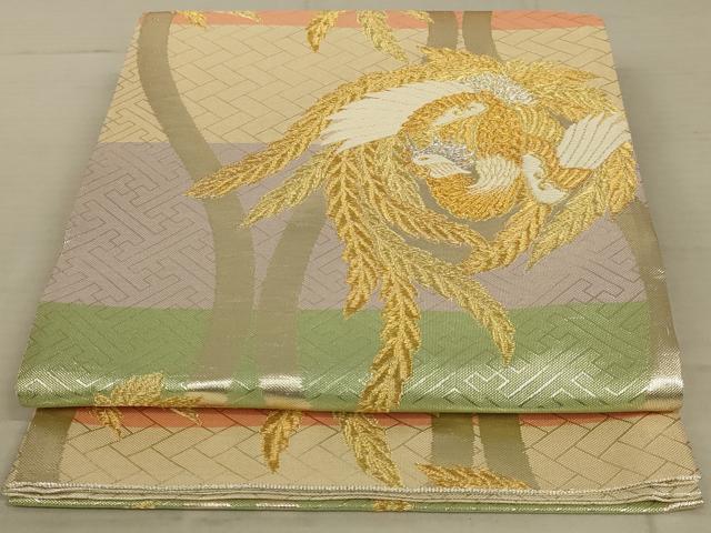 平和屋着物◎佐賀錦 六通柄袋帯 唐織 立涌鳳凰文 金銀糸 正絹 逸品 AAAX0808ou