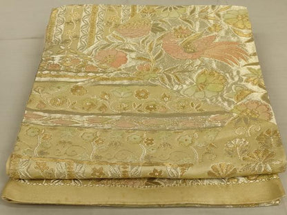 平和屋着物◎六通柄袋帯 鳳凰花文 金糸 正絹 逸品 AAAX0819ou