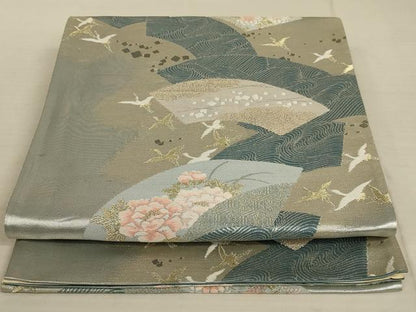 平和屋着物◎六通柄袋帯　珀聖南山錦　金糸　正絹　逸品　AAAX0820ou