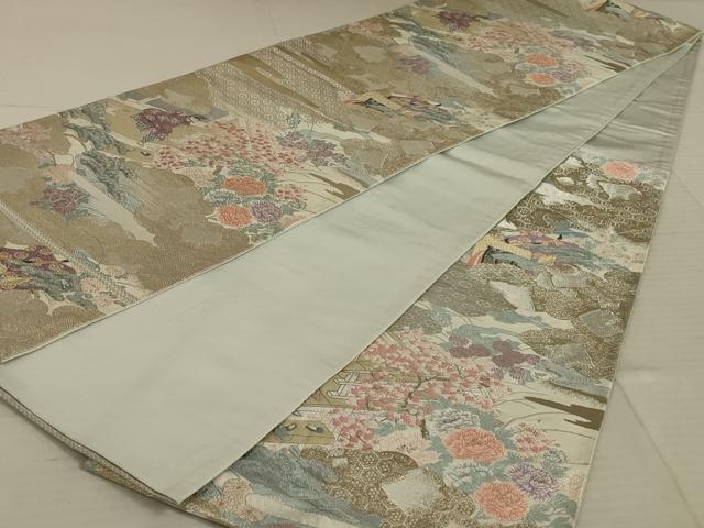 平和屋着物◎六通柄袋帯 唐織 笛聲 金銀糸 正絹 逸品 AAAX0822ou