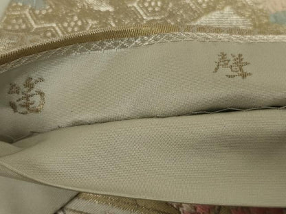 平和屋着物◎六通柄袋帯 唐織 笛聲 金銀糸 正絹 逸品 AAAX0822ou