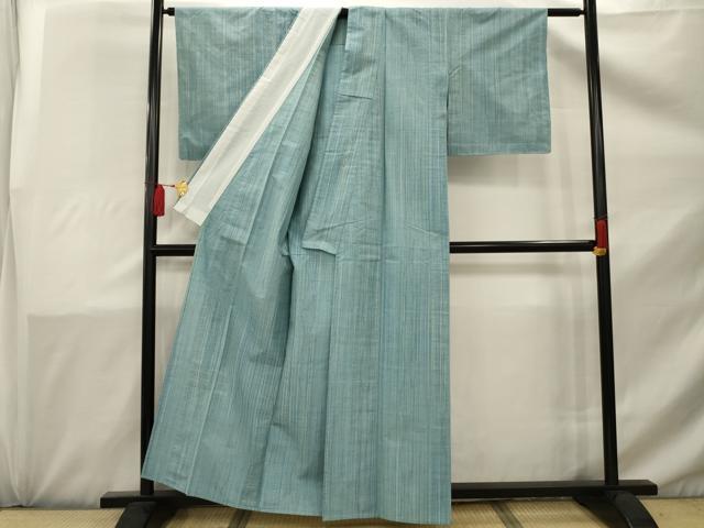 平和屋着物▽上質な紬 単衣 立涌文 正絹 逸品 AAAX1626sx
