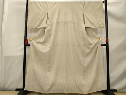 平和屋着物▽訪問着　本塩沢　単衣　110亀甲　樹林文　正絹　逸品　AABK0388ck