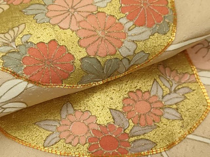 平和屋着物▽訪問着 単衣 駒刺繍 貝合わせ花文 金糸 金彩 正絹 逸品 AAAX1739sx