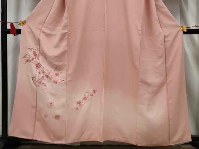 平和屋着物■色留訪問着　相良刺繍　束ね熨斗花文　正絹　逸品　AAAX1921nf