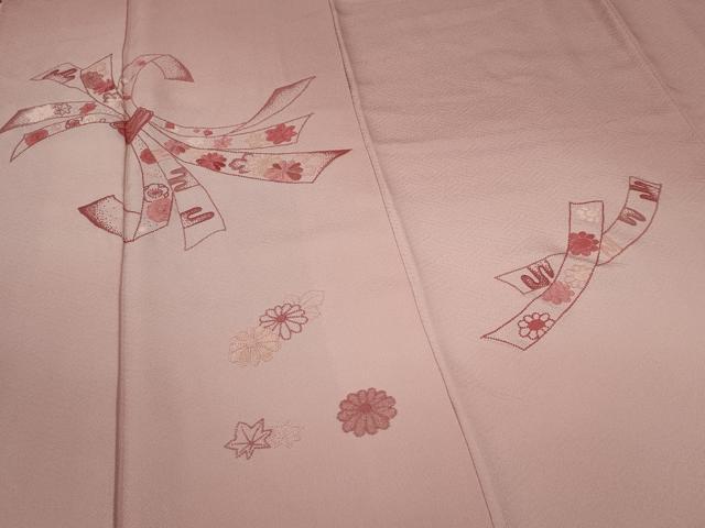 平和屋着物■色留訪問着　相良刺繍　束ね熨斗花文　正絹　逸品　AAAX1921nf