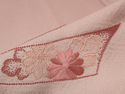 平和屋着物■色留訪問着　相良刺繍　束ね熨斗花文　正絹　逸品　AAAX1921nf