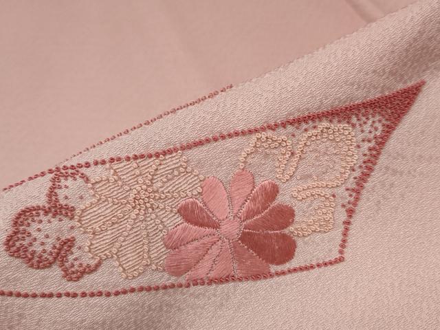 平和屋着物■色留訪問着　相良刺繍　束ね熨斗花文　正絹　逸品　AAAX1921nf