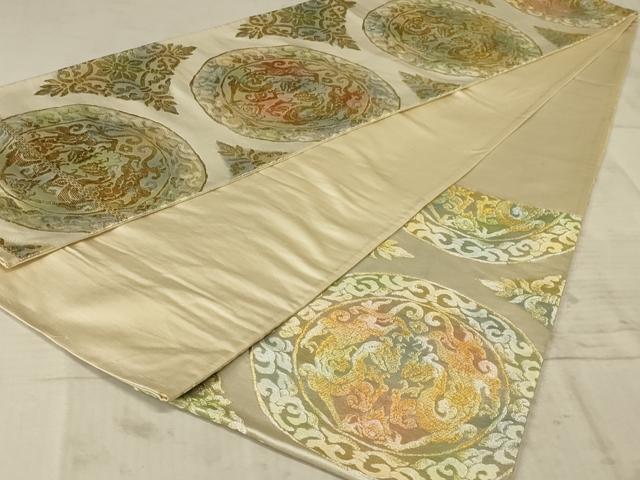 平和屋着物◎六通柄袋帯 正倉院花文 金銀糸 正絹 逸品 AAAX1977ou