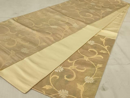 平和屋着物◎六通柄袋帯　花唐草文　金糸　正絹　逸品　AAAX1980ou