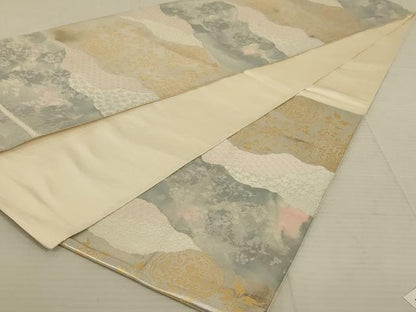平和屋着物◎六通柄袋帯 道長更紗花文 正絹 逸品 AAAX1996ou