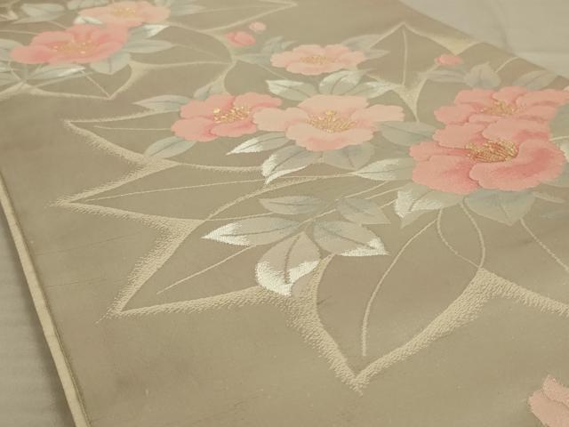 平和屋着物◎六通柄袋帯 草花文 金銀糸 正絹 逸品 AAAX1999ou