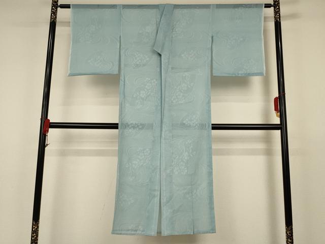 平和屋着物＊夏物 長襦袢 流水草花紋紗 洗える着物 逸品 AAAZ8518jd