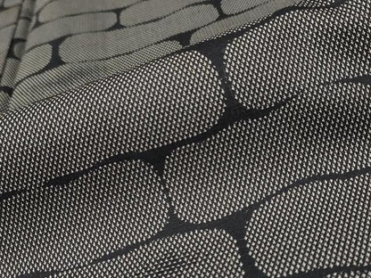 平和屋着物▽上質な小紋 単衣 石畳文様 黒地 正絹 逸品 AAAX2901st