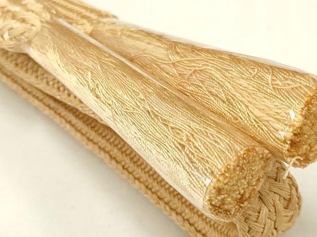 平和屋着物●和装小物 帯締め・帯揚げセット 平組 梅 花地紋 暈し染め 金彩 逸品 未使用 AAAX2983ay