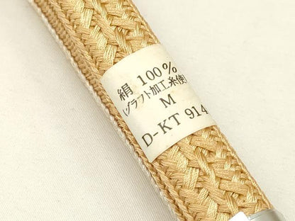 平和屋着物●和装小物 帯締め・帯揚げセット 平組 梅 花地紋 暈し染め 金彩 逸品 未使用 AAAX2983ay