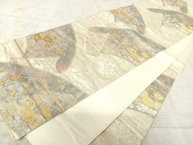 平和屋着物◎六通柄袋帯 花絵巻 金銀糸 正絹 逸品 AAAX3067yx