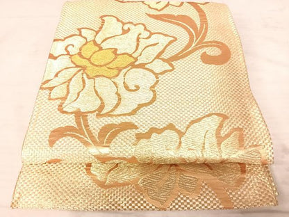 平和屋着物◎六通柄袋帯 花唐草文 金糸 正絹 逸品 AAAX3089yx