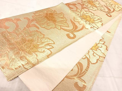 平和屋着物◎六通柄袋帯 花唐草文 金糸 正絹 逸品 AAAX3089yx