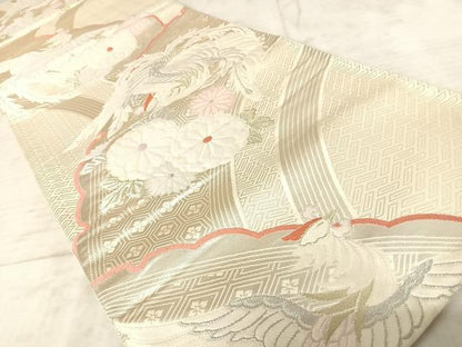 平和屋着物◎西陣 六通柄袋帯 唐織 鳳凰花文 金銀糸 正絹 逸品 AAAX3104yx
