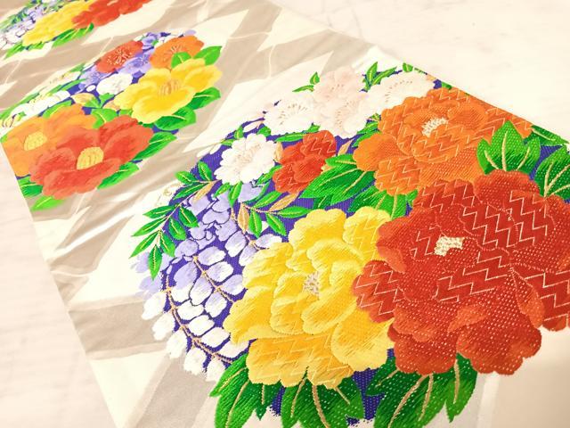 平和屋着物◎六通柄袋帯 唐織 花丸文 金銀糸 正絹 逸品 AAAX3146yx