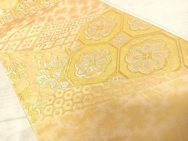 平和屋着物◎六通柄袋帯 蜀江花文 金糸 正絹 逸品 AAAX3150yx