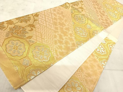 平和屋着物◎六通柄袋帯 蜀江花文 金糸 正絹 逸品 AAAX3150yx