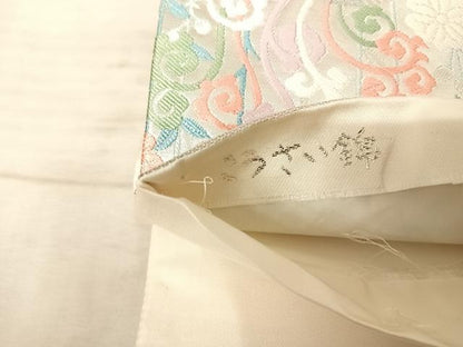 平和屋着物◎六通柄袋帯 唐織 こうさい錦 花鳥文 銀糸 正絹 逸品 AAAX3154yx
