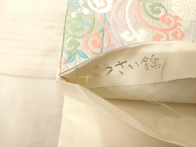 平和屋着物◎六通柄袋帯 唐織 こうさい錦 花鳥文 銀糸 正絹 逸品 AAAX3154yx
