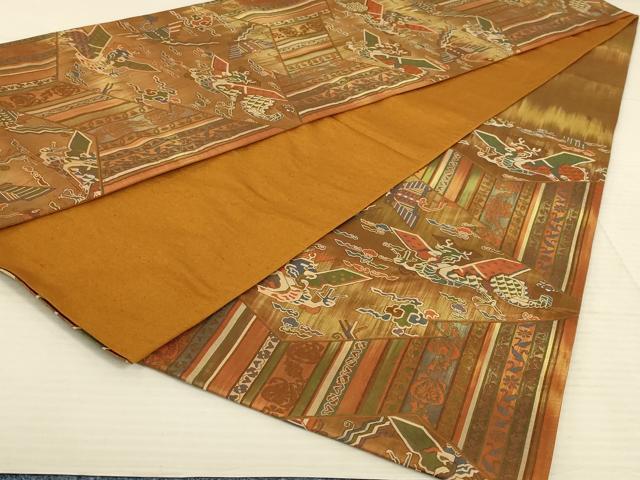 平和屋着物◎六通柄袋帯 花鳥文 正絹 逸品 AAAX3487ou