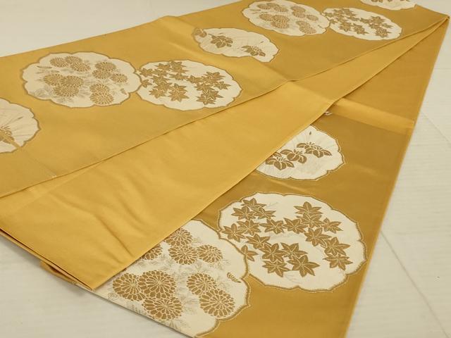 平和屋着物◎六通柄袋帯 草花文 金糸 正絹 逸品 AAAX3488ou