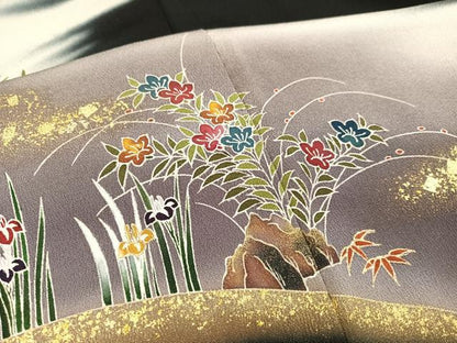 平和屋着物■豪華黒留袖 作家物 御所車草花文 暈し染め 金彩 正絹 逸品 AAAX3577ph
