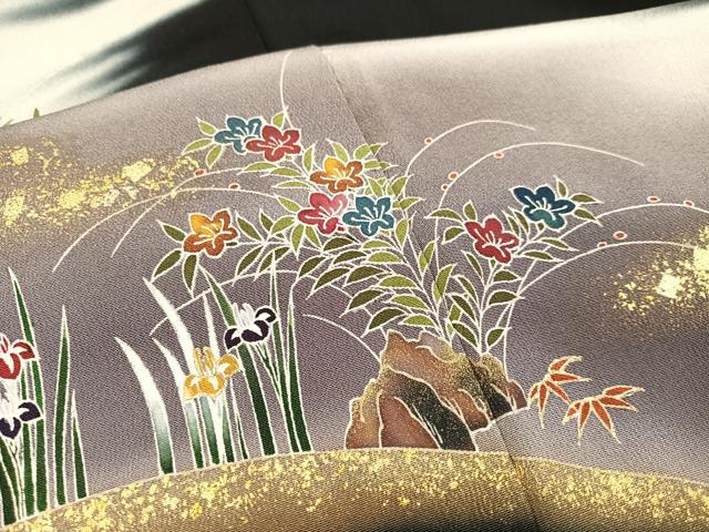 平和屋着物■豪華黒留袖 作家物 御所車草花文 暈し染め 金彩 正絹 逸品 AAAX3577ph