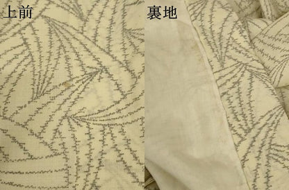 平和屋着物＊夏物　小紋　紗　葉づくし　AAAX3901jd