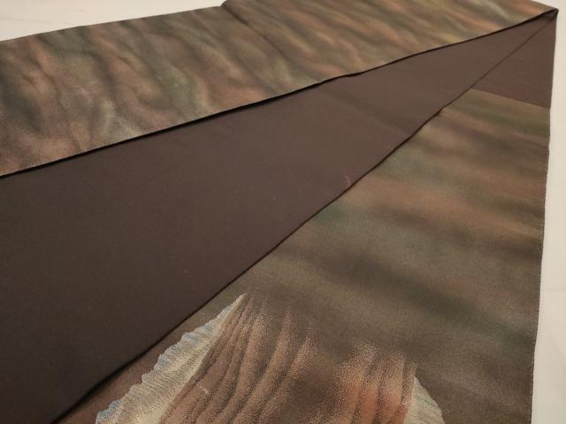 平和屋着物◎六通柄袋帯 風景文 正絹 逸品 AAAX4070dt